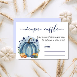 Blå lilla Pumpkin Pojke Shower Diaper Raffle Tilläggskort