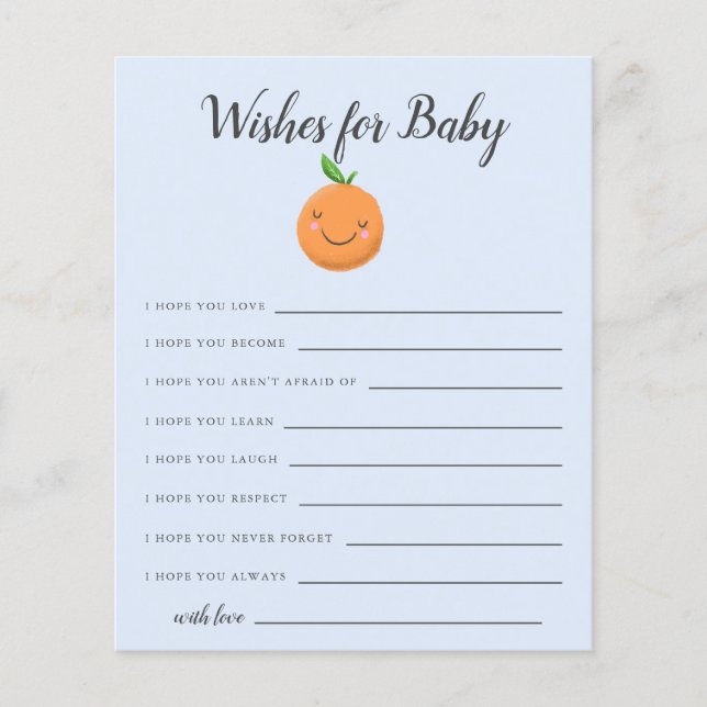 Blå lilla sötnos önskar för babykort (Framsida)