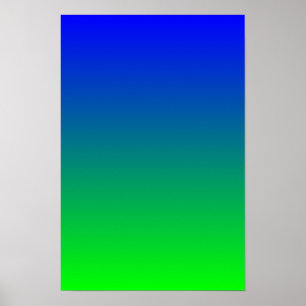 Blå Lime Gradient Poster