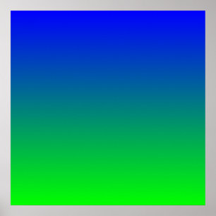 Blå Lime Gradient Poster