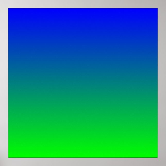 Blå Lime Gradient Poster (Framsidan)
