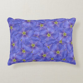 Blå lin utan sjölösa Mönster Prydnadskudde