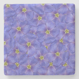 Blå lin utan sjölösa Mönster Stenunderlägg