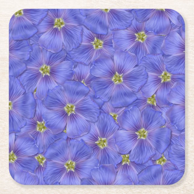 Blå lin utan sjölösa Mönster Underlägg Papper Kvadrat (Framsidan)