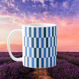 Blå Linje Flöde Klassisk Mugg