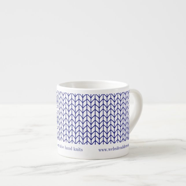 BLÅ LINJE STICKAD Affärs-ID Espresso Kopp Espressomugg (Framsida höger)