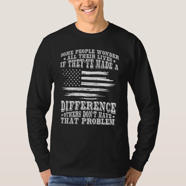 Blå linje Vi gör skillnad Polisman T Shirt (Framsida)