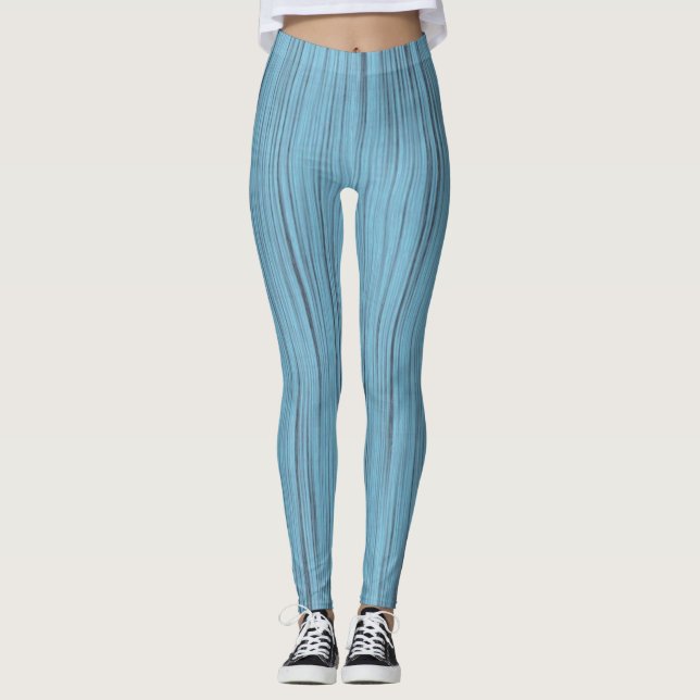 Blå Linjer Kvinnors förband Leggings (Framsida)