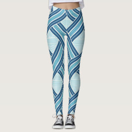 Blå linjer mönster leggings