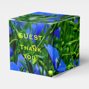 Blå linumblommor - KVADARFAVOR BOX Presentaskar
