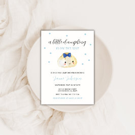 Blå liten dubbning är på väg att pojkens babyskor  inbjudningar