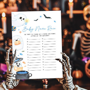 Blå Little Boo Halloween-matchen Baby Namn Tävling