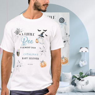 Blå Little Boo Pumpkins Festiv Godis T Shirt