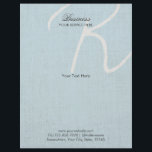 Blå ljusblå Faux Linen Brochures i monogram skript Reklamblad<br><div class="desc">Monogram skript Light Blue Faux Linen Brochures.</div>