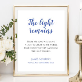 Blå Ljuset Består Citat Minnesstund Affisch