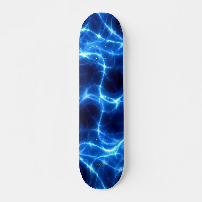 Blå Ljusströmmar Mini Skateboard Bräda 18,5 Cm (Framsida)