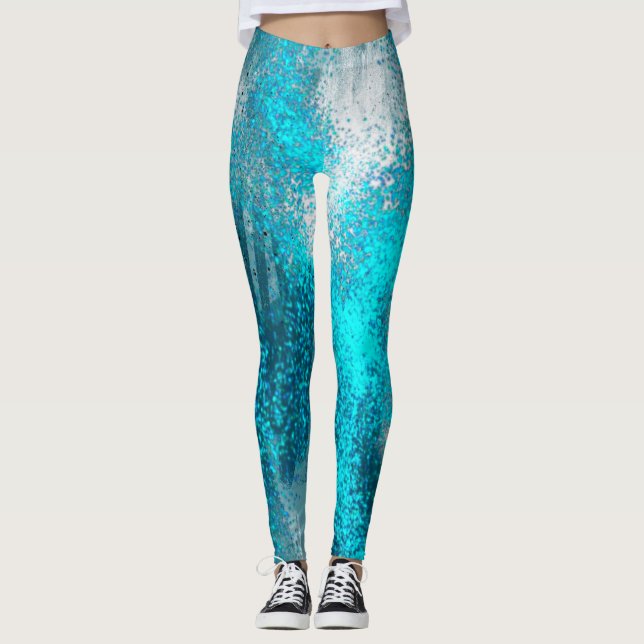 Blå ljusstyrka skikt leggings (Framsida)