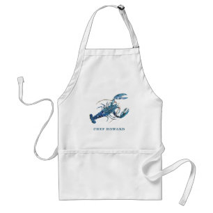 Blå lobster Chef Namn Förkläde
