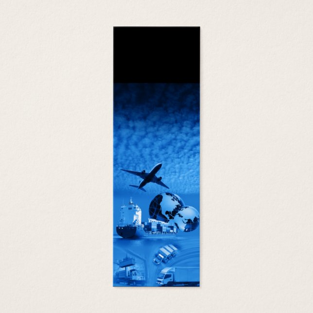 Blå Lodrät för godslogistik för smala Litet Visitkort (Framsidan)