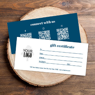 Blå Logotyp QR-kod för presentationscertifikat, QR