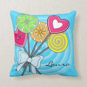 Blå lollipop Pillow Kudde