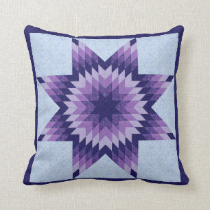 Blå Lone Star Quilt Design Kudde