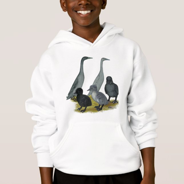 Blå löparducks familj tröja (Framsida)
