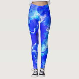 Blå loppur leggings
