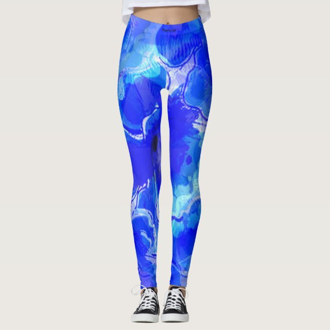 Blå loppur leggings (Framsida)