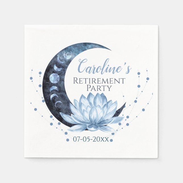 Blå Lotus Flower pension Party Pappersservett (Framsidan)