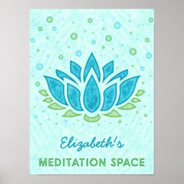 Blå Lotus Flower Zen i Meditation Space | NAMN Poster