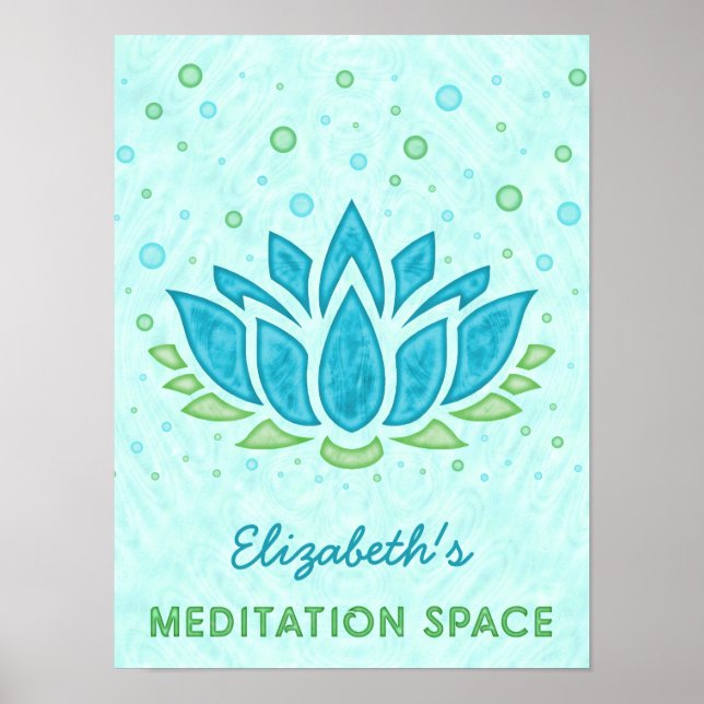 Blå Lotus Flower Zen i Meditation Space | NAMN Poster (Framsidan)
