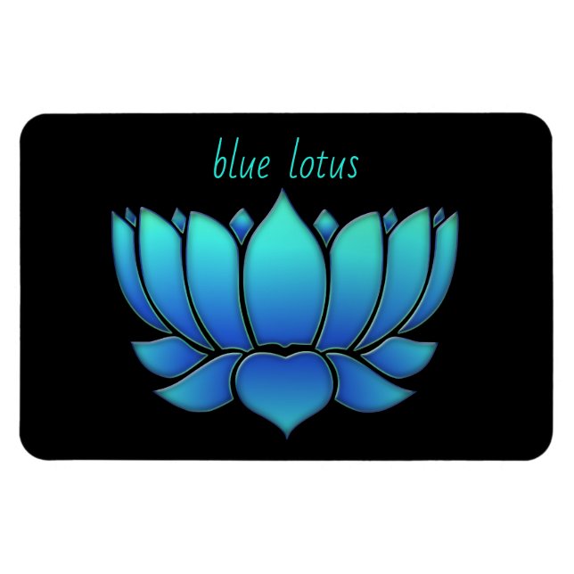 blå lotus - magnet (Horisontell)