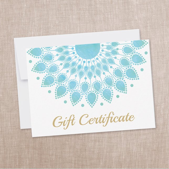 Blå Lotus Mandala Salon- och Spa Gift-certifikat (Skapare uppladdad)