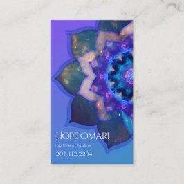 Blå Lotus Mandala Visitkort