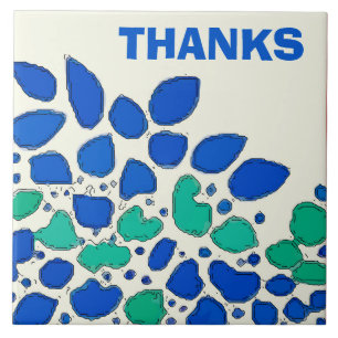 Blå löv Ceramic Tile Kakelplatta