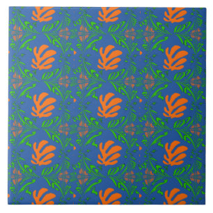 Blå löv Ceramic Tile Kakelplatta