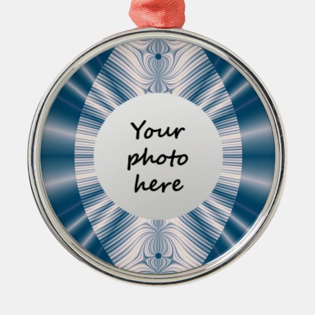 Blå Löv-julprydnad Julgransprydnad Metall (Framsidan)