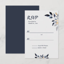 Blå Löv med Guld Bröllop OSA