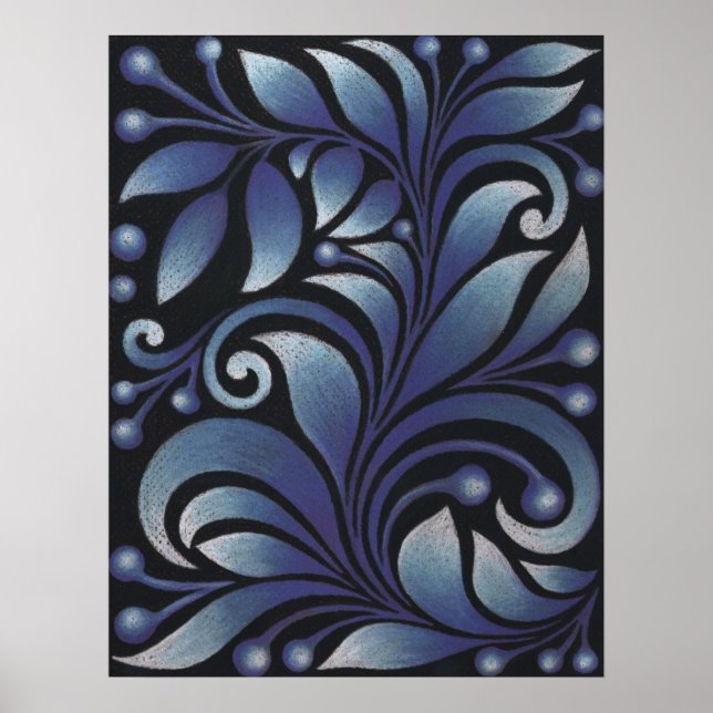 blå löv poster (Framsidan)