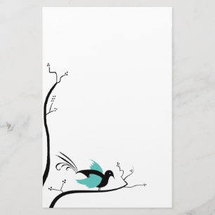 Blå Love Bird-skrivbord Brevpapper