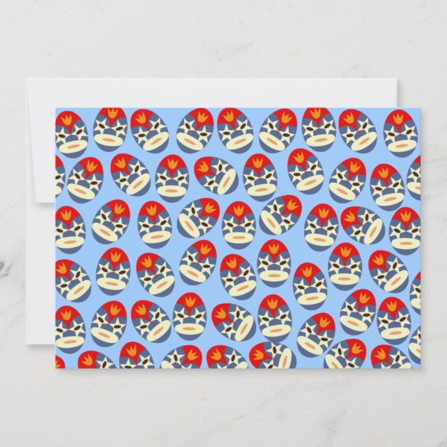 Blå Lucha Libre Mare Inbjudningar (Framsida)