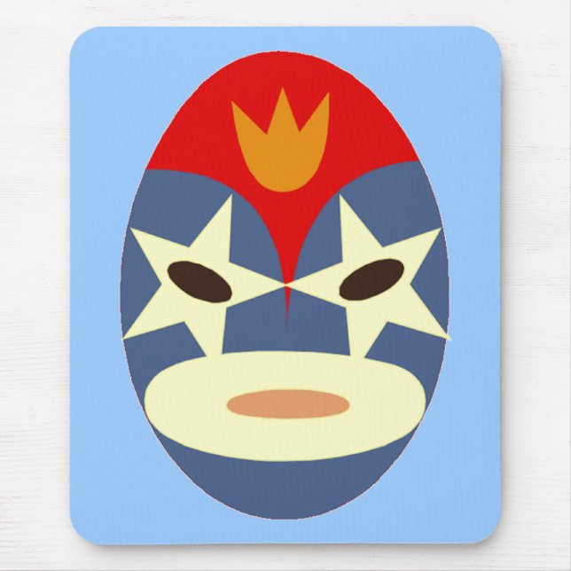 Blå Lucha Libre-mask Musmatta (Framsidan)