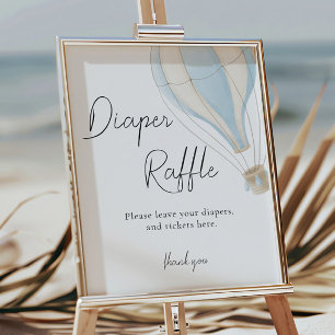 Blå Luftballong, babyskor, blöjor Poster