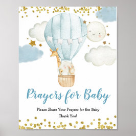 Blå Luftballong Prayers for Baby Sign Poster