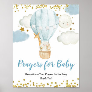 Blå Luftballong Prayers for Baby Sign Poster