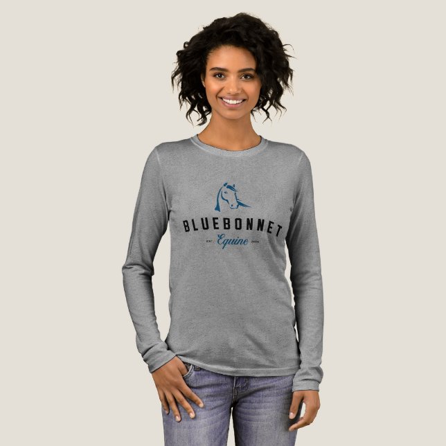 Blå lupin Dam Kvinnor Långärmad T-shirt (Hel framsida)