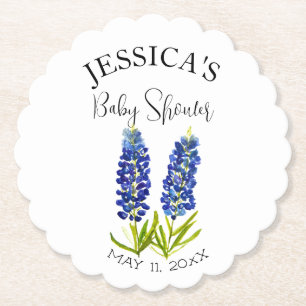 Blå lupinblommor Texas Baby Shower Flicka Underlägg Papper