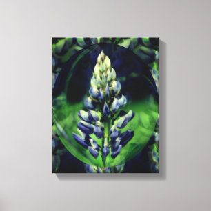 Blå lupine Abstrakt Flower Art Canvastryck