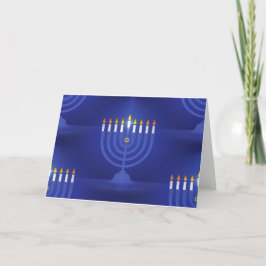 blå lycklig hanukkah helgkort